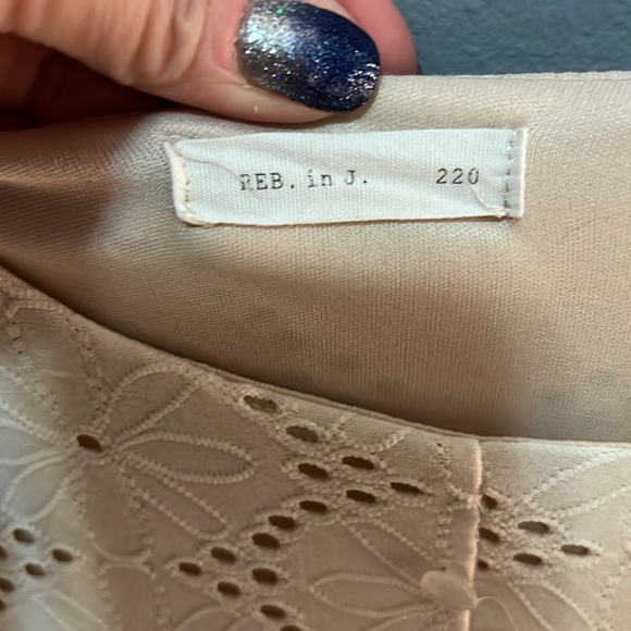 Ivory Eyelet Dress Boho Style Size Large - Picture 2 of 8